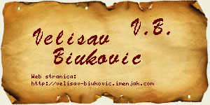 Velisav Biuković vizit kartica